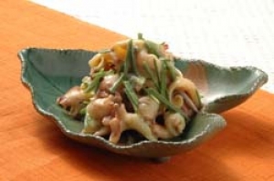 野蒜とこま貝の酢味噌和え 沖縄料理レシピなら おきレシ