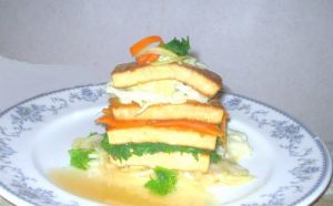 豆腐ステーキと旬の野菜のミルフィーユ